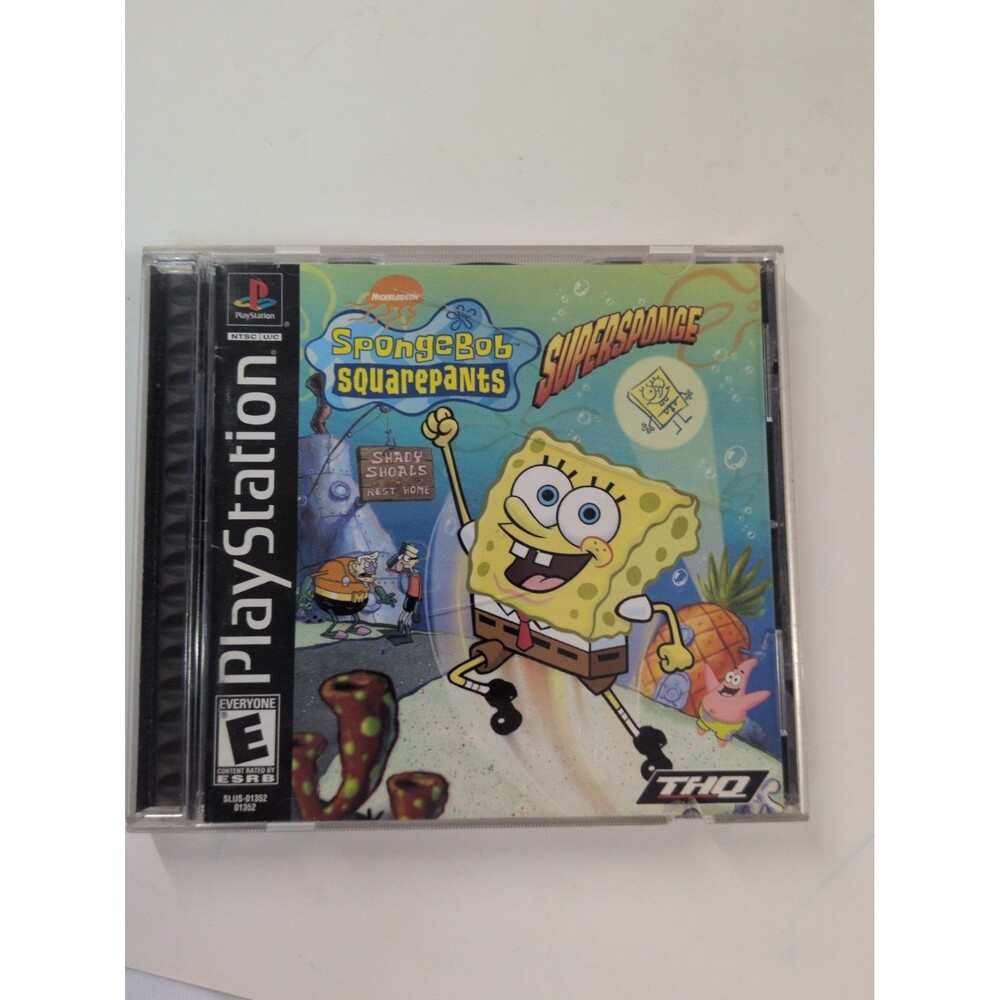 SpongeBob SquarePants SuperSponge PS1 THQ Platform Adventure Cartoon Game CIB